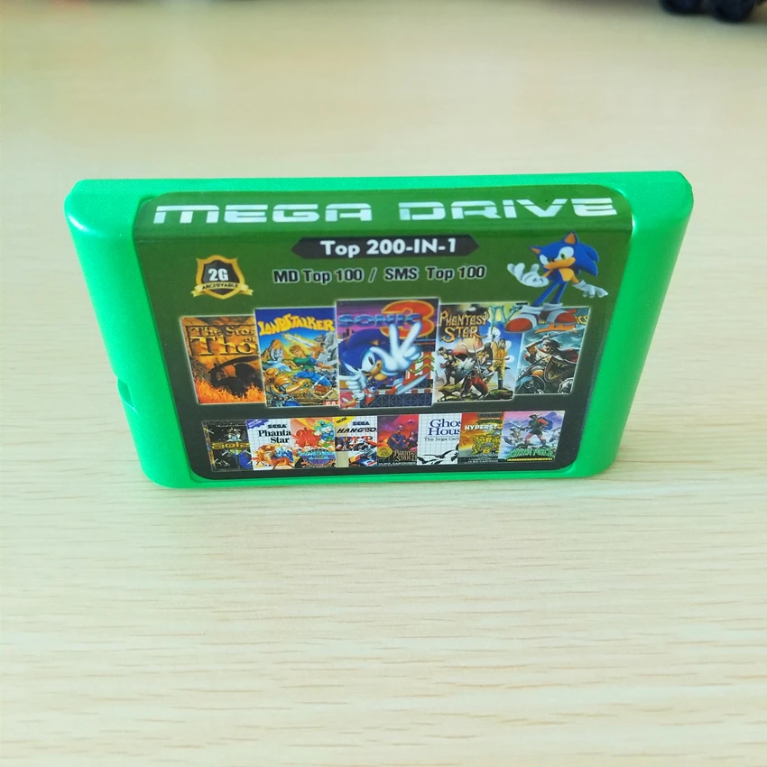 Зеленый Супер 200 в 1 игры чип сохранить для sega Genesis Megadrive с Sonic 3 Gunstar Heroes Landstalker Contra жесткий корпус Shadowrun - Цвет: Зеленый