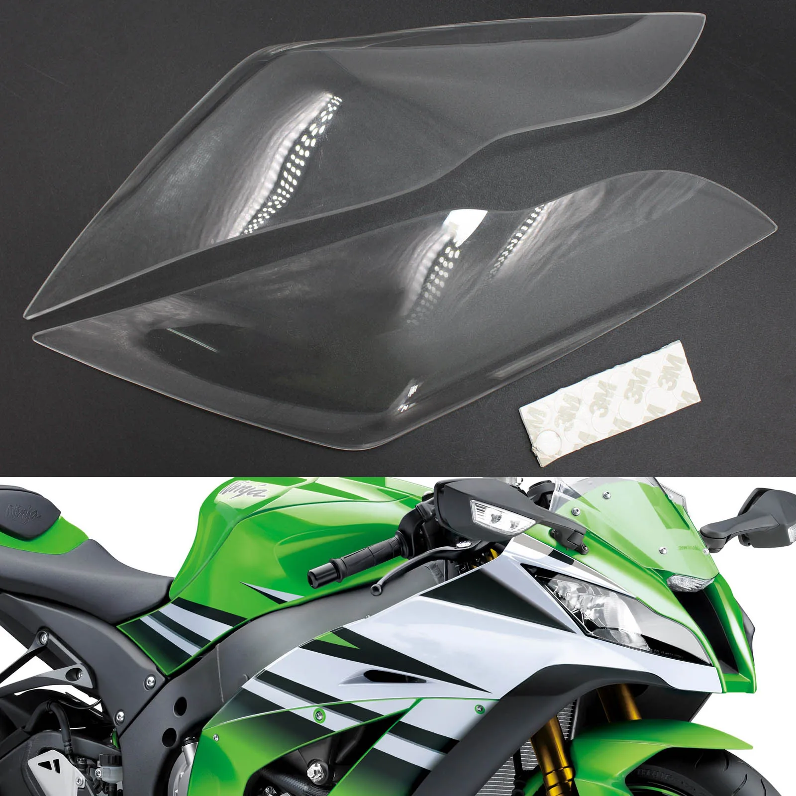 

Topteng Front Headlight Lens Protection Cover Fit For Kawasaki Zx-10R Zx 10R 11-15 Smoke Motorcycle Parts