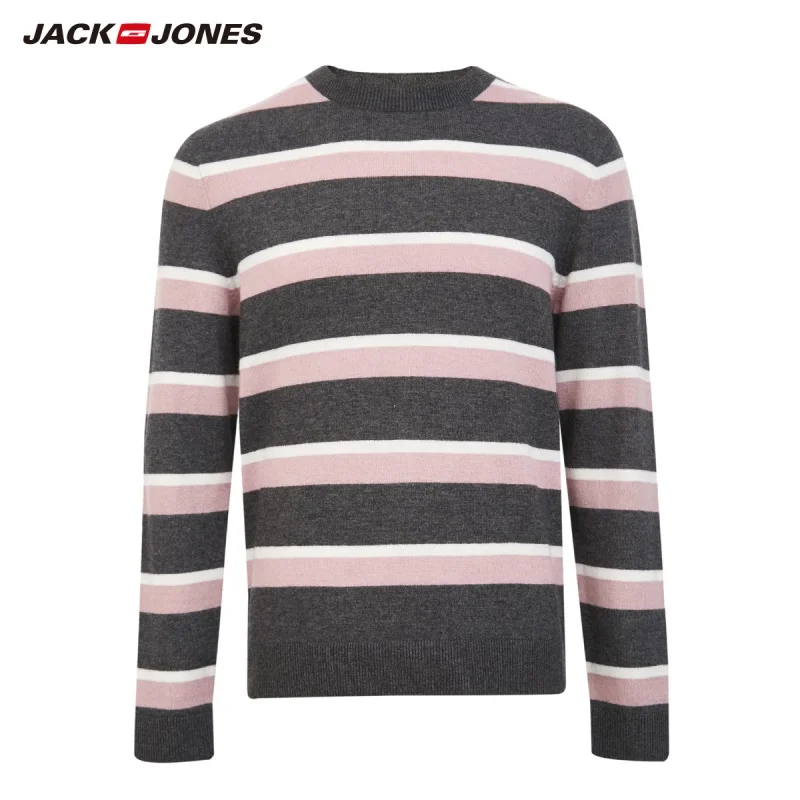 Мужской полосатый свитер JackJones пуловер с круглым вырезом Удобный Повседневный
