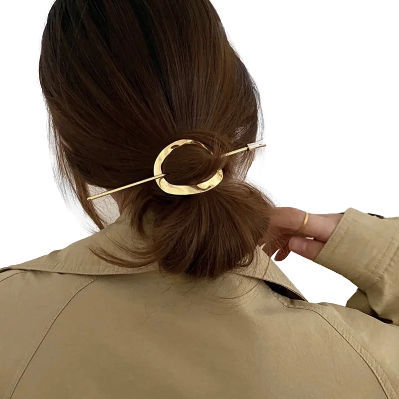 Geometric Hair Sticks Gold Hairpin Removable Hair Clip Metal Square Triangle Headwear Fashion Hair Accessories for Women Gifts