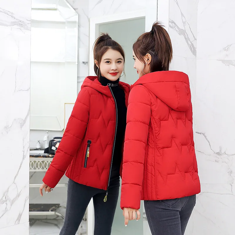 Hot sale Hooded Parka Coats Female Long Sleeve New Short-style Self-cultivation Down jacket Thickening and down 811 | Женская одежда