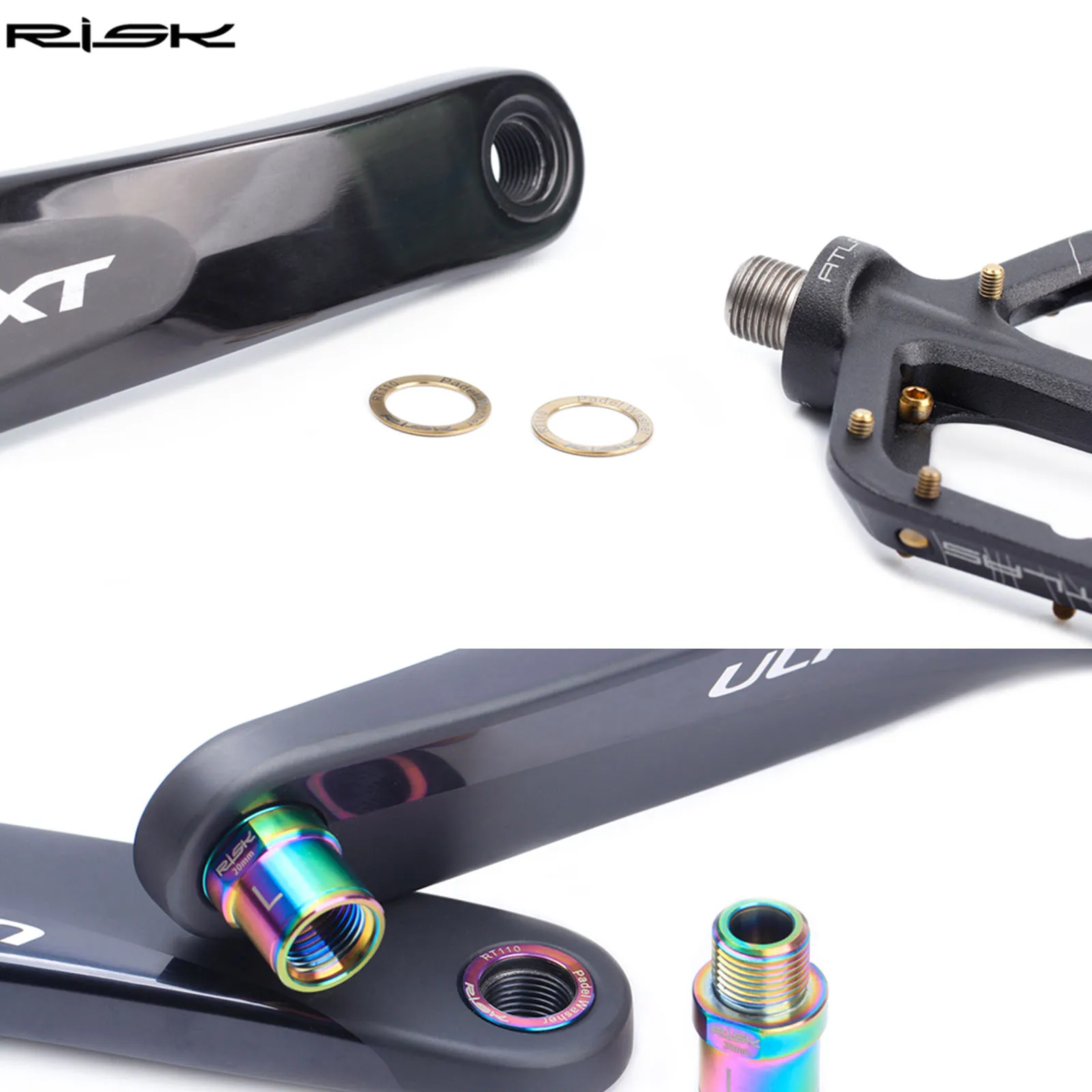 

Component Pedal Washer Parts 2pcs Mountain Bike Bicycle Titanium Alloy