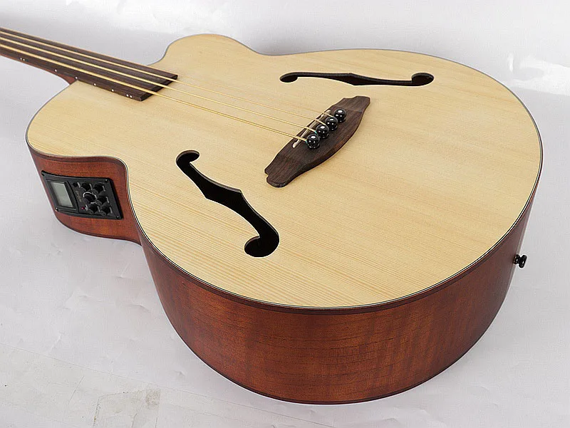 Профессиональный fretless 43 дюймов Акустическая бас гитара с эквалайзером