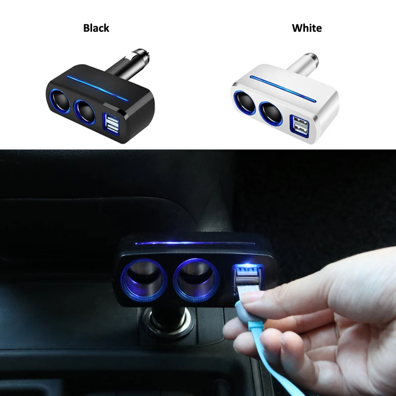 Автомобильный прикуриватель разветвитель Разъем конвертер Авто двойной USB 12-24 в 120 Вт светодиодный зарядное устройство адаптер питания для телефона MP3 DVR gps