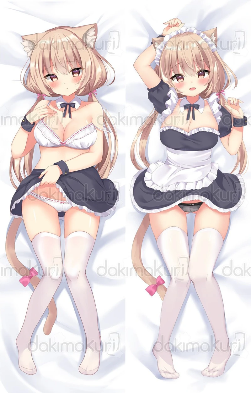 Подушка для тела с кошачьими ушками двусторонняя в натуральную величину