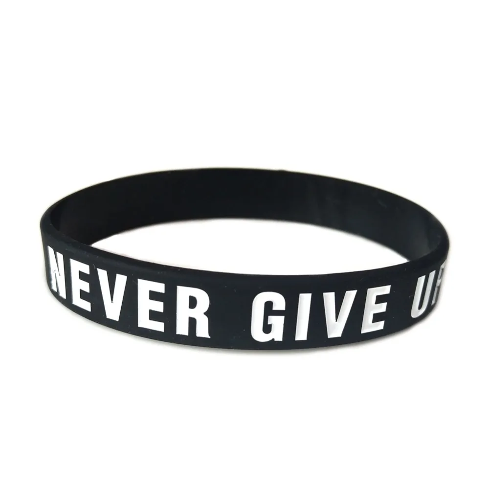 Мотивационные браслеты &quotNever give up&quot и &quotNo Pain No Johan&quot из силиконовой резины