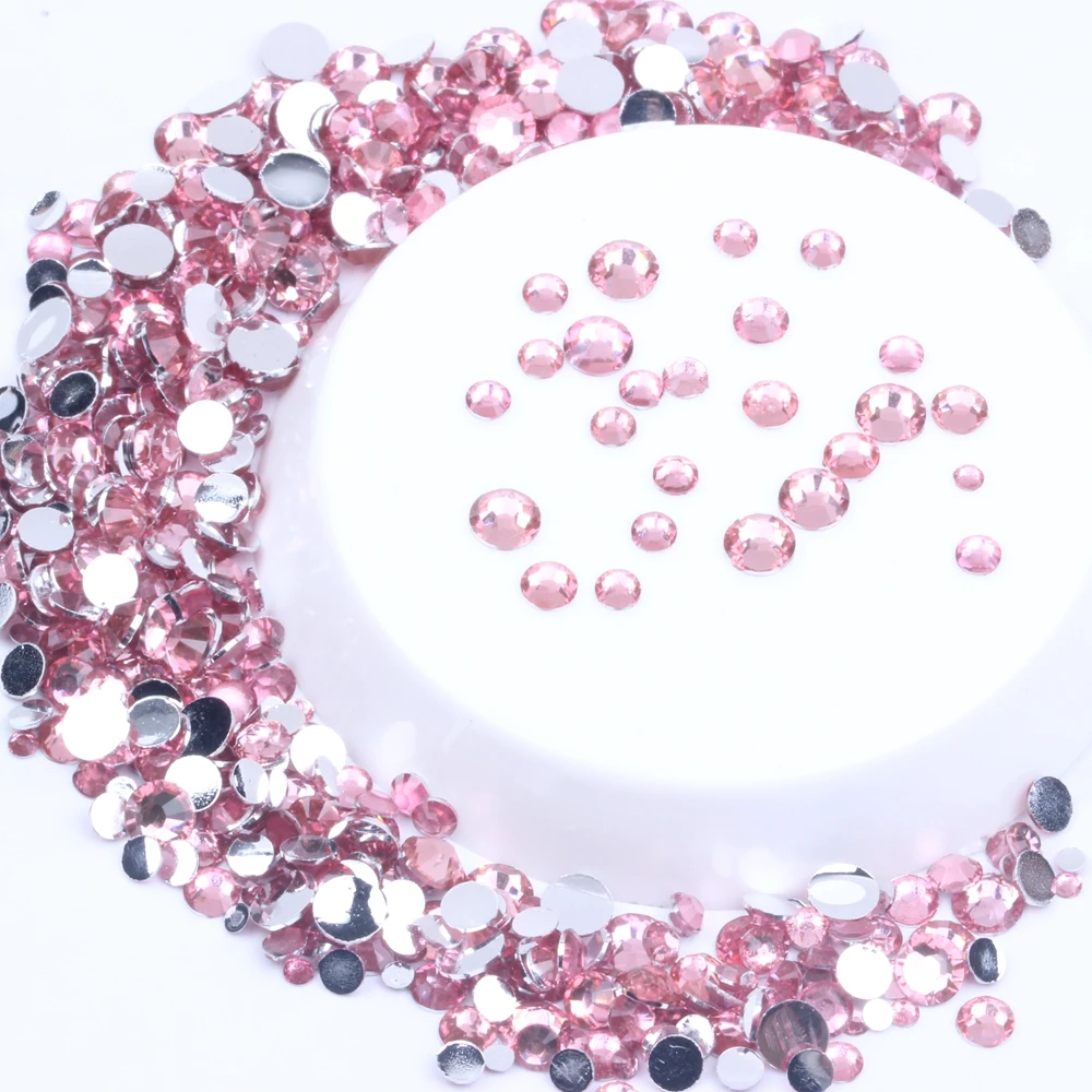 Розовые стразы из смолы 2 6 мм круглые с плоской задней поверхностью без горячей