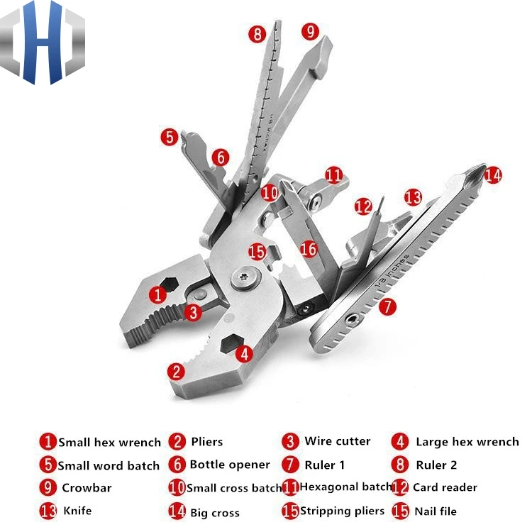 Stainless Steel Folding Multi-purpose Pliers Screwdriver 25 In 1 Portable Universal Outdoor Multi-tool | Спорт и развлечения