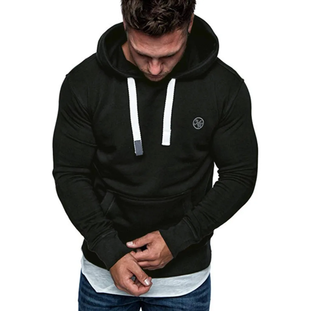 Sweatshirt Men NEW Hoodies Brand Male Long Sleeve Solid Hoodie Black Bed Big Size Poleron Hombre Sudaderas M840# | Мужская одежда