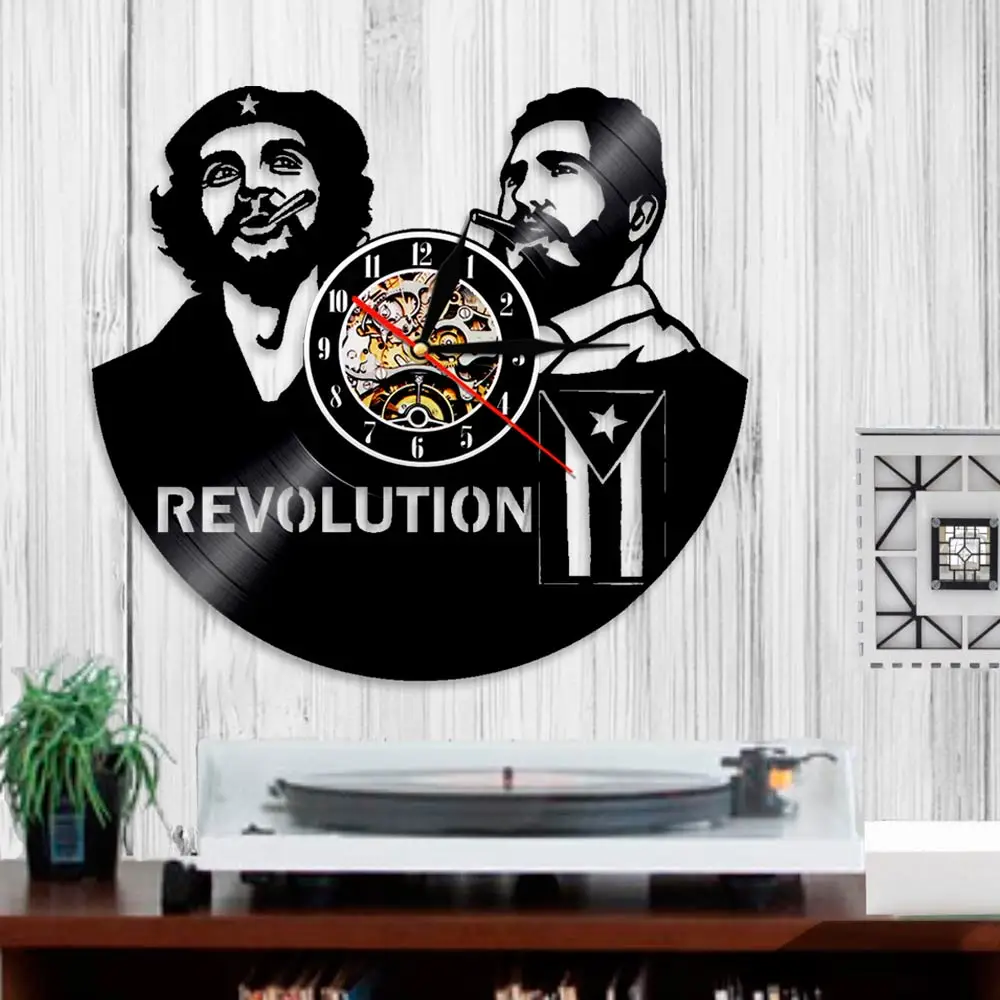Настенные часы с виниловой пластиной кубинской Фидель Кастро Че Гевара