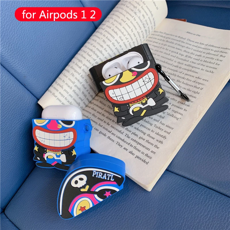 cartoon Wireless Earphone case For apple airpods 1 2 silicone soft leather Headset Box Airpods Accessories anime boys Cover | Электроника