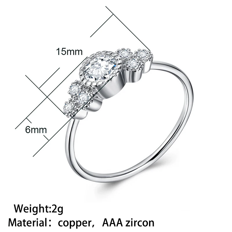 Новые модные креативные свадебные кольца элегантные круглые циркониевые