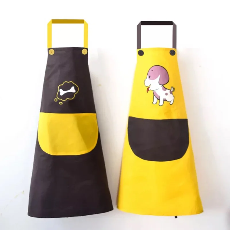 

Waterproof Women Apron Kitchen Restaurant Cooking Cartoon Dog Bib 72*68cm