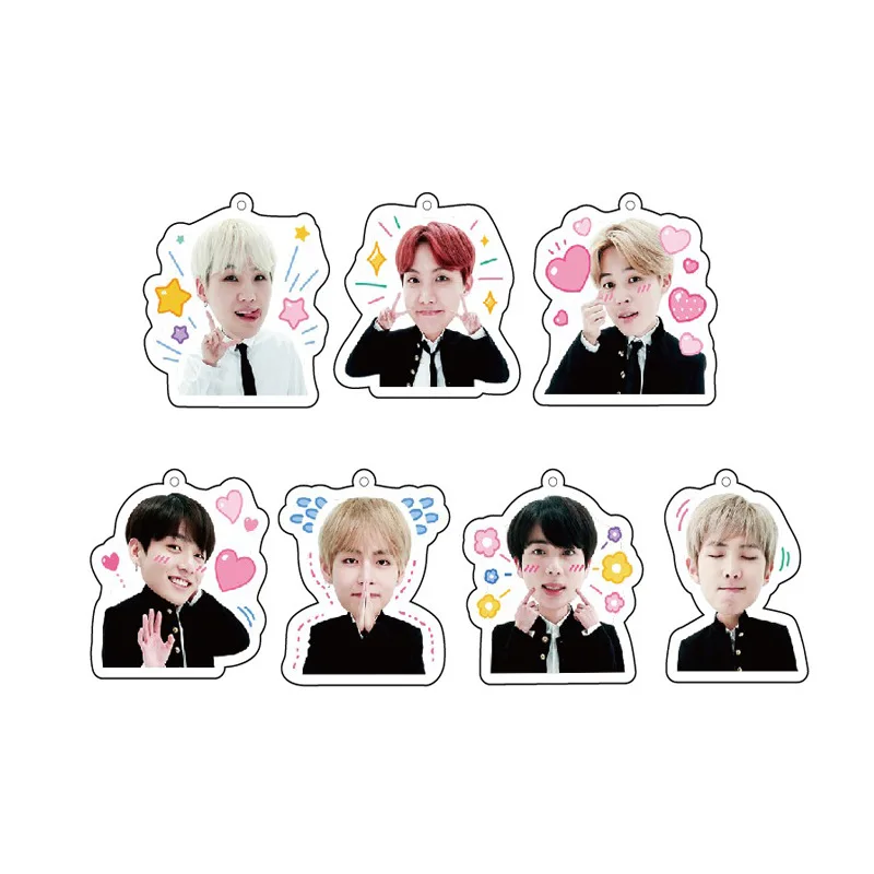 Kpop Bangtan для мальчиков милый Экспрессия брелок держатель мобильного телефона с изображением чимина и шуги Rap Monster Love yource Bring The Soul The Movie 59 - Цвет: RAP MONSTER 1