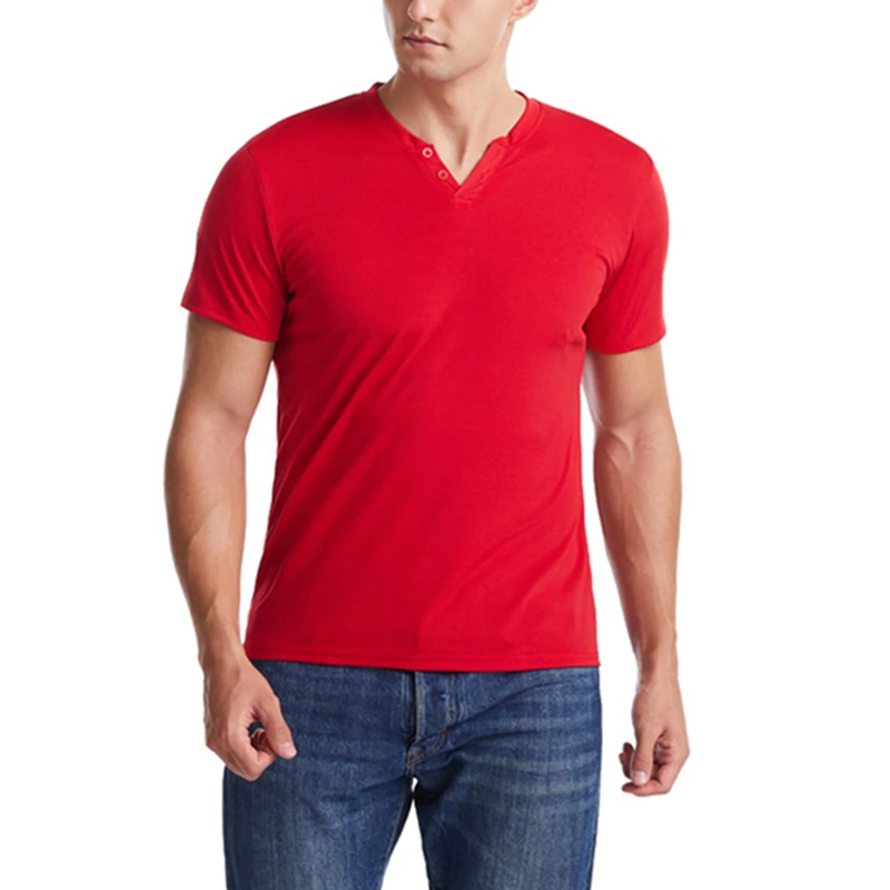 

Stylish Solid Color Tee Tops Men T Shirt Short Sleeve Bodybuilding Male Clothes Fitness Fashion Round Neck Casual Tshirt