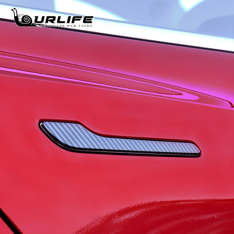 4 шт. дверные ручки Обёрточная Бумага Обложка для Tesla модель 3 три углеродного