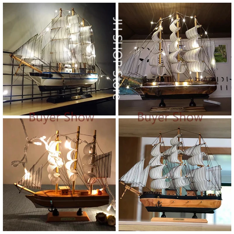 Деревянная модель парусника домашний декор в средиземноморском стиле украшение