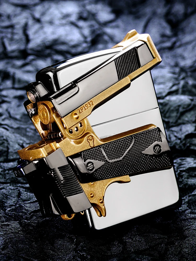 

Windproof Kerosene Lighter Cowboy Sharpshooter Heavy Helmet Sticker Stamp Gift Box Men's Gift Collection Class cool lighter