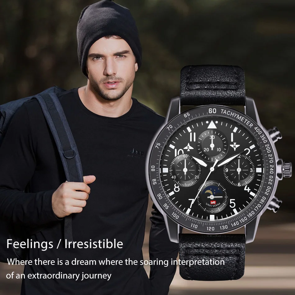 Top Brand Big Pilot's Sport Watches Fashion Waterproof Quartz Clock Luxury Leather Strap Wrist Watch reloj deportivo hombre 2019 |