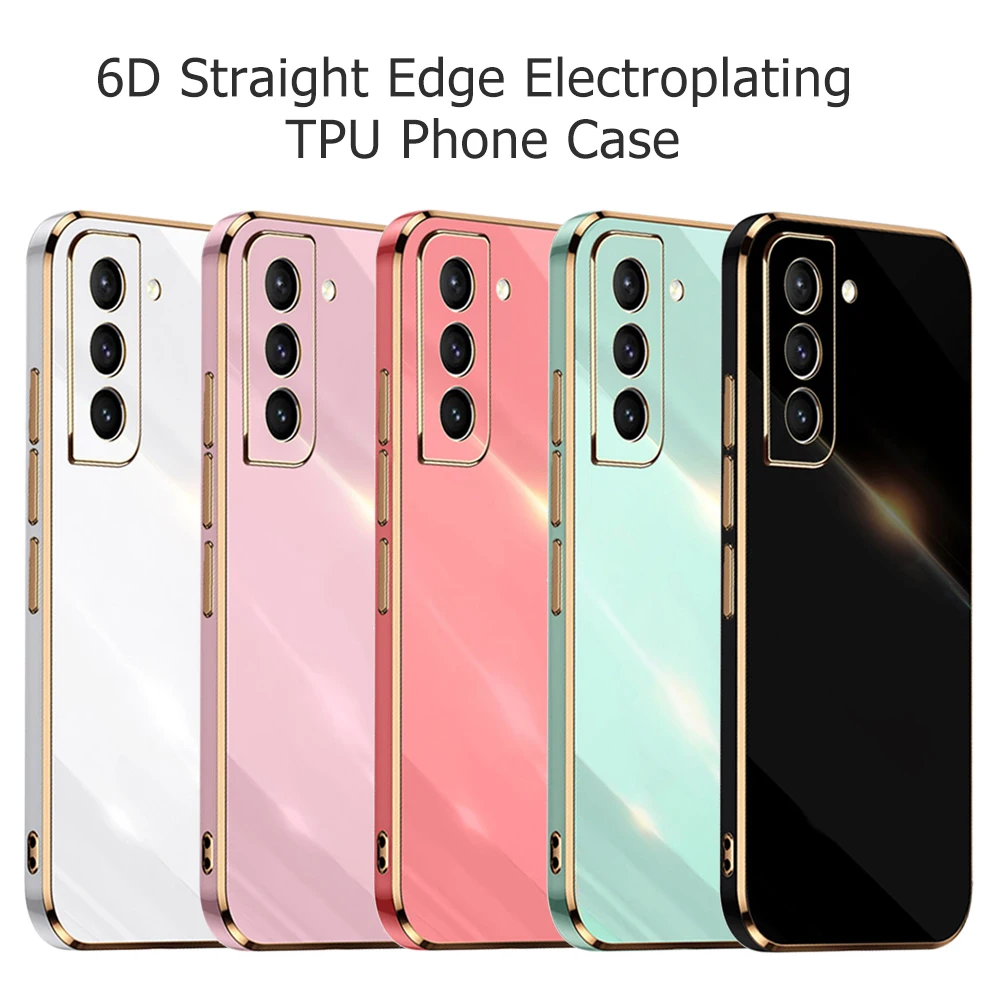 anti knock plated phone case for samsung s21 ultra plus s20 fe full cover case for samsung s22 ultra plus shockproof thin coque free global shipping