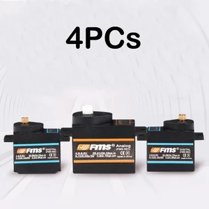 4 шт. FMS 9 г 17 г 25 г сервопривод пластиковый аналоговыйметаллический цифровоймедленно положительный резерв микро сервопривод рулевой двигатель для RC Airpanle DIY