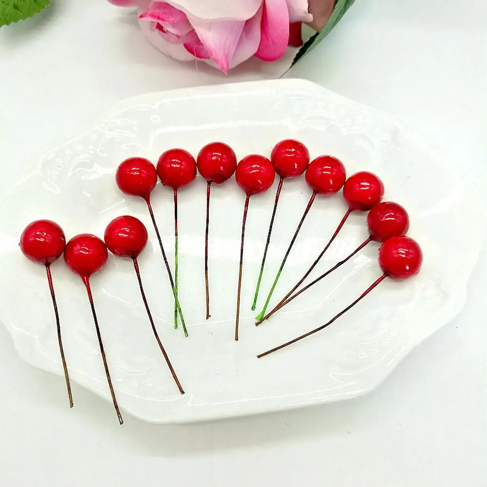 100 шт./лот искусственные красные ягоды Холли фрукты сделай сам цветочный выбор