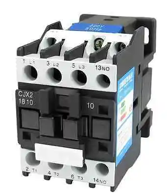 

CJX2-1810 LC1 AC Contactor 18A 3 Phase 3-Pole NO Coil Voltage 380V 220V 110V 36V 24V 50/60Hz Din Rail Mounted 3P+1NO Normal Open