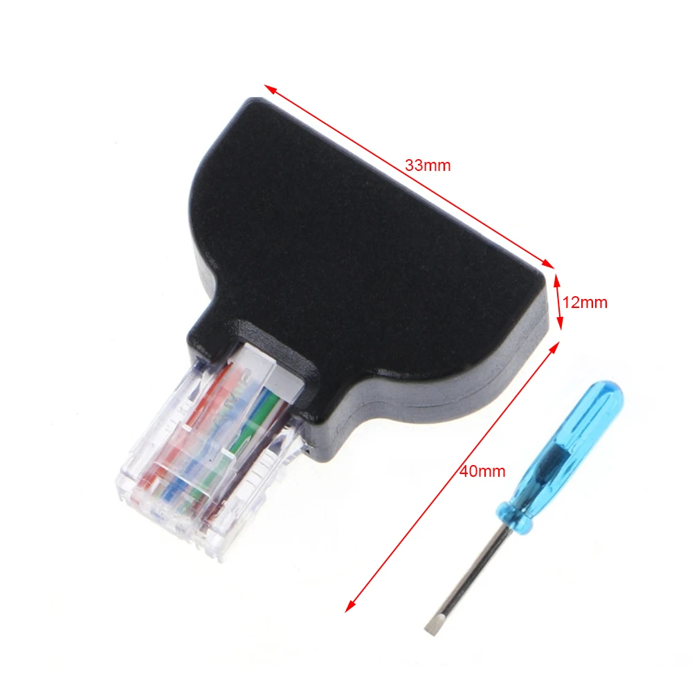 

Переходник RJ45 к 8-контактному терминалу 8P8C, Хрустальная головка Cat5e Cat6e Cat7e, Кабель-адаптер, фоторазъем для камеры видеонаблюдения