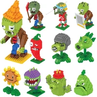 plants vs zombies figures building blocks action figures role play battles learning toys for children collection toys