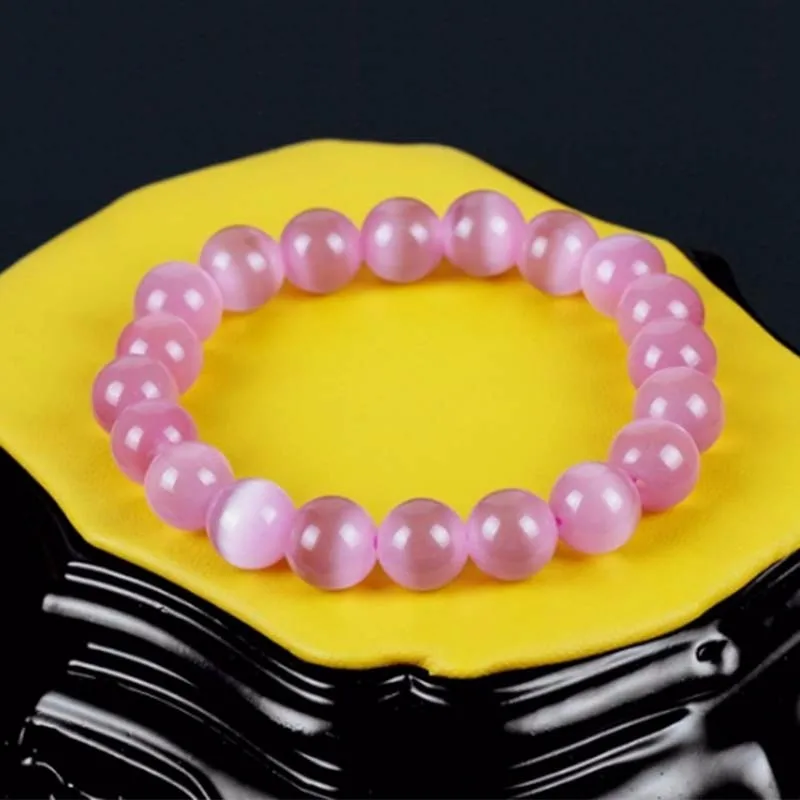 Natural Stone Pink Opal Bracelet Quartz Stretch Bracelet Fashion Healing Jewelry 6/8/10mm Bead Pulseras New Arrival