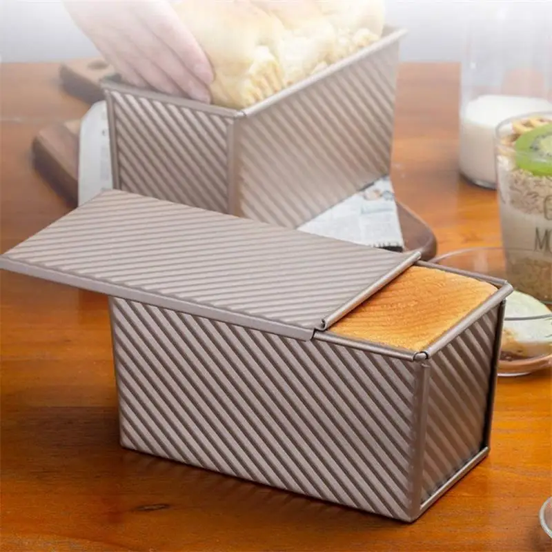 Molde Rectangular para caja de tostadas, sart&eacute;n antiadherente de acero al carbono con cubierta, molde ecol&oacute;gico para Pan, utensilios de horneado para reposter&iacute;a-5