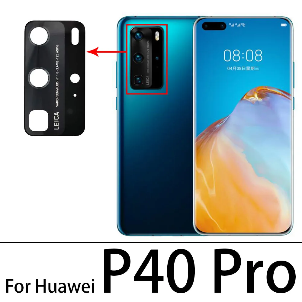 Камера стеклянная линза задняя с клеем замена ремонт запчасти для Huawei P40 Lite E 5G Pro.