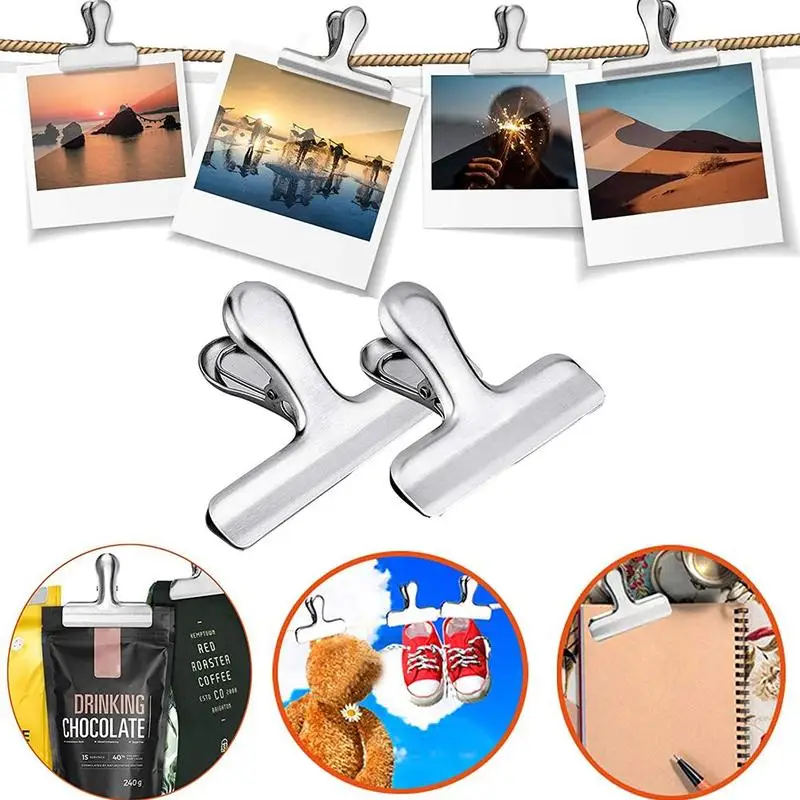 

1pcs Food Storage Steel Chip Bag Clips Kitchen Food Sealing Bag Clips Fresh Food Clips Seal Food Sealing Clamp Tools