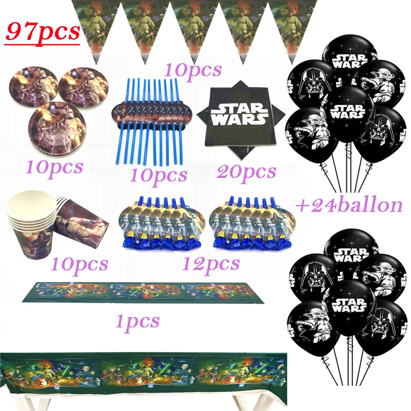 

Wars Cup Plate Napkin Birthday Theme Party Supplies For Kids Boys Party Supplies Tablecloth Baby Shower Party Decoration Ballons