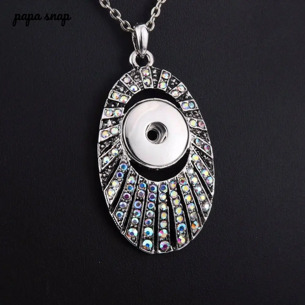 Новые ювелирные изделия AB Стразы 18 мм ожерелье с кнопкой-застежкой и цепочкой 60