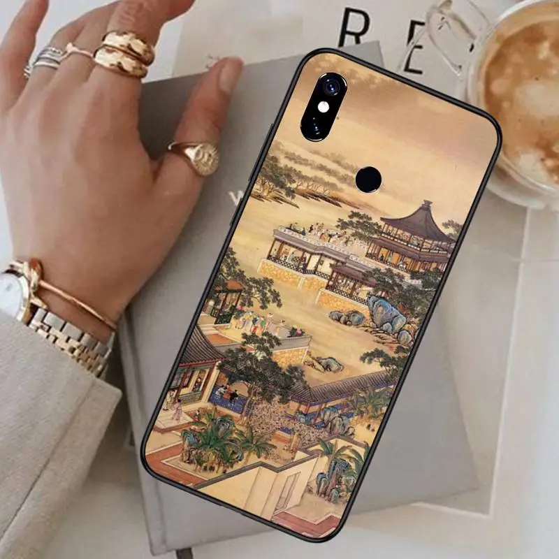 

Chinese mountains rivers illustration art Phone Case For Xiaomi Redmi 7 8 9t a3Pro 9se k20 mi8 max3 lite 9 note 9s 10 pro