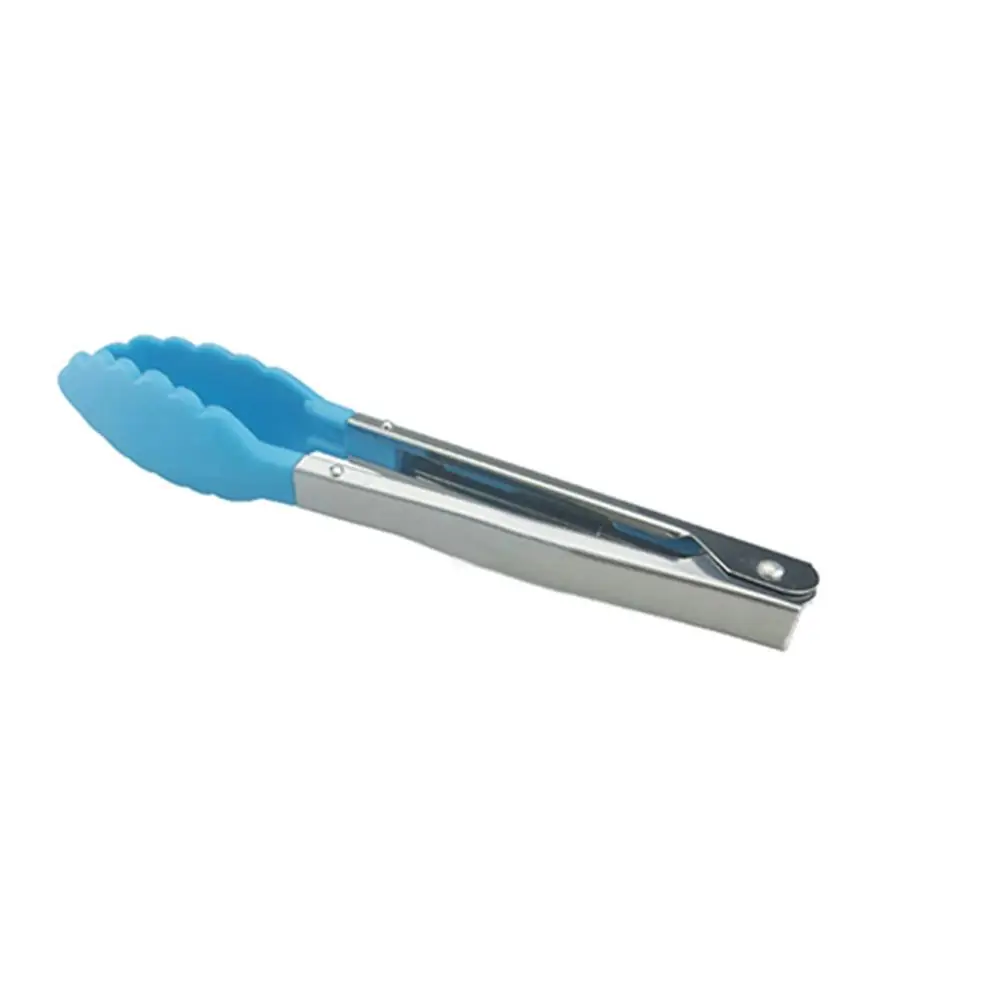 

Silicone Cooking Salad Stainless Steel Handle Clip Barbecue Tongs Steak Tongs Kitchen Utensils Easy To Clean