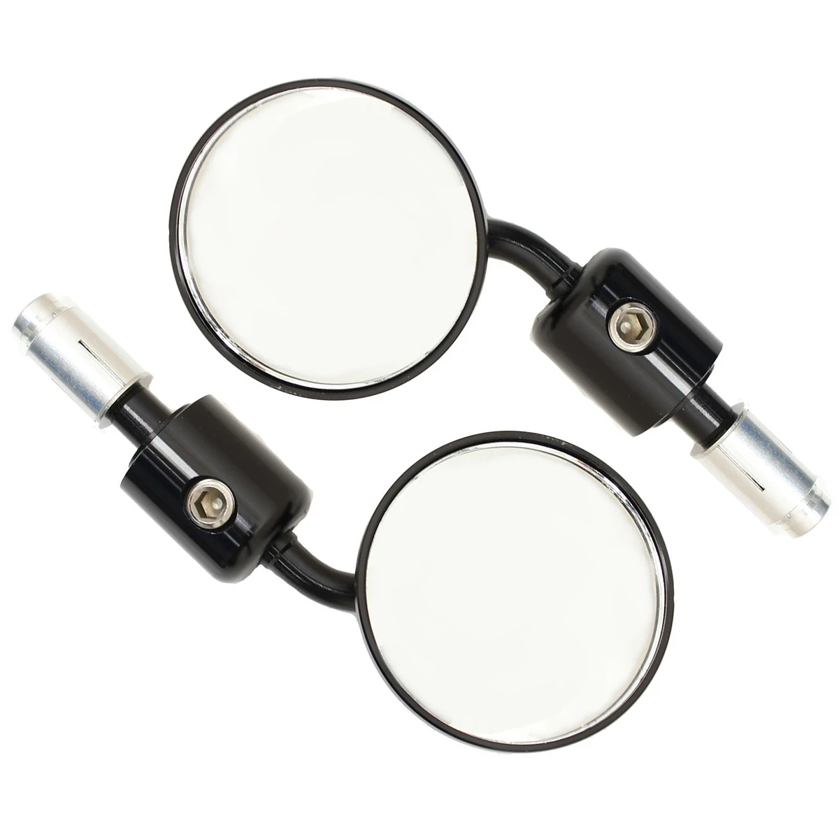 1pair Universal Black Aluminum Round Motorcycle Bar End Mirror Bike Motorbike Rearview Fits 22mm motorbike handlebars | Автомобили и