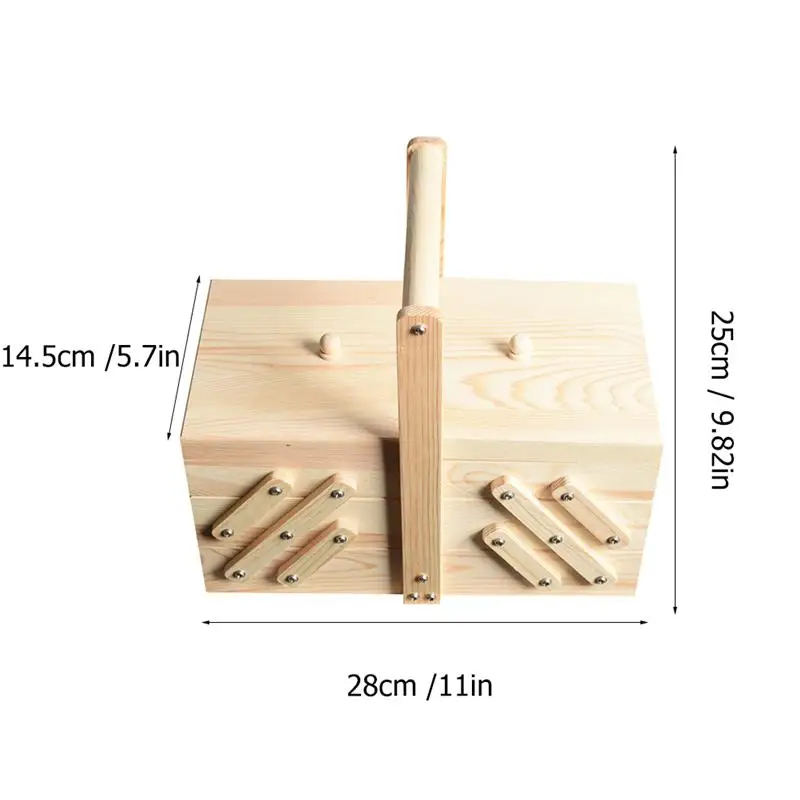 

New Creative Portable Wooden Sewing Box Jewelry Cosmetics Storage Box Home Decoration Accessories Exquisite Birthday Gifts