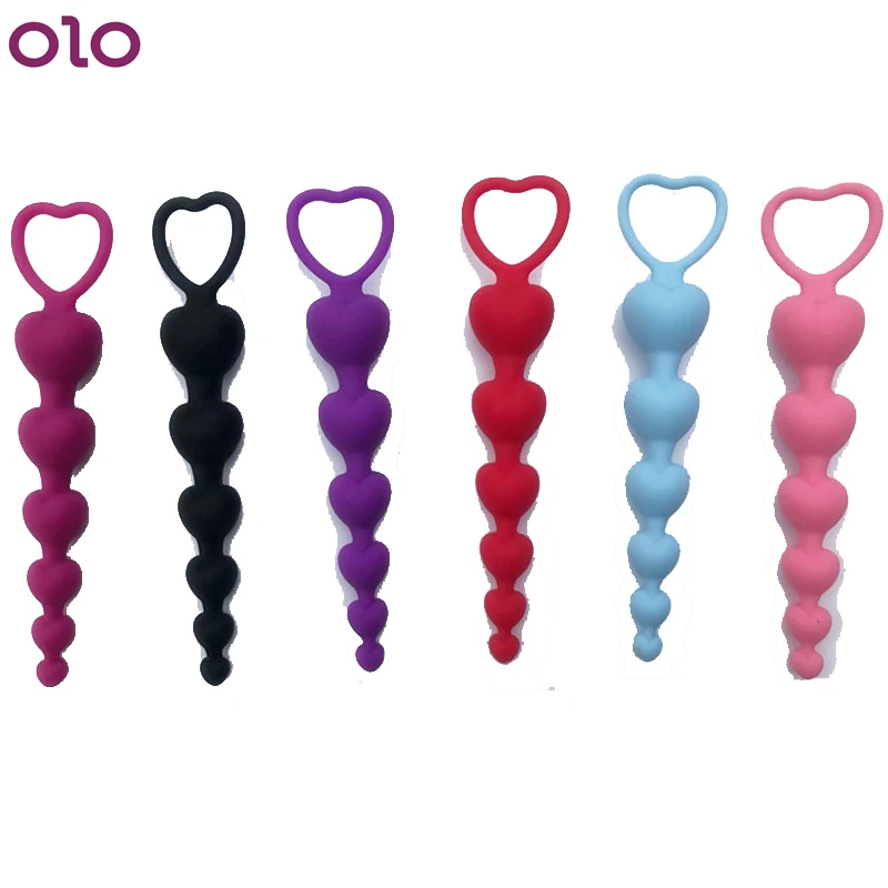 Длинная Анальная пробка силиконовая шарик гей форма сердца Секс игрушки для