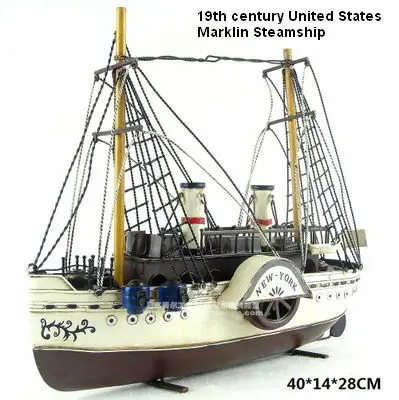 Винтаж ручной работы из кованого железа модель лодка украшение в американском