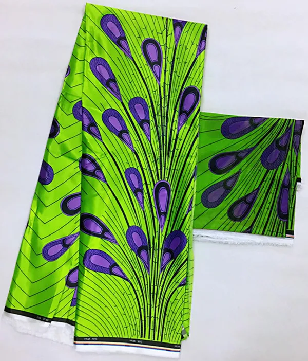 Чистая шелковая ткань африканская Анкара вощеная принтом 2 + 4 ярдов шифоновая