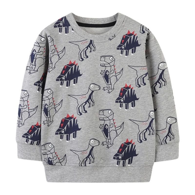 

Autumn Boys' Sweatshirt Long-sleeved Cartoon Dinosaur Print Pullover Fashion