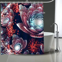 custom art colorful fractal shower curtains waterproof fabric cloth bathroom decoration supply washable bath room curtain