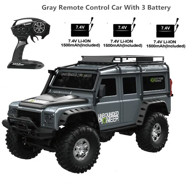 Gray 3Battery Новейший 2,4G Rc автомобиль 4WD 1:10 ретро автомобиль с светодиодный светильник RC багги скалолазание автомобиль RTR пульт дистанционного управления модель автомобиля уличные игрушки автомобиль - Цвет: Gray 3Battery