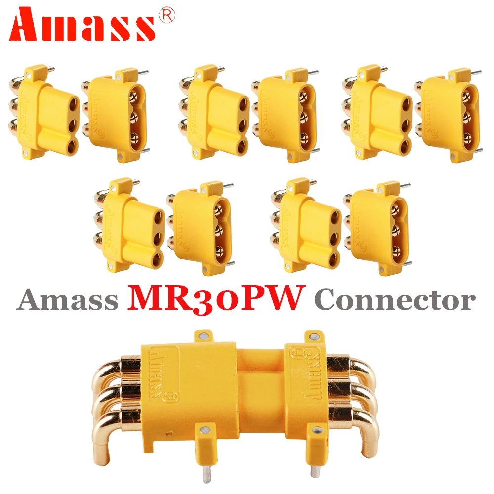 5 пар AMASS MR30PW MR 30 PCB 3 pin Male Female 2 мм Bullet разъемы для RC Lipo батарея Мультикоптер самолет