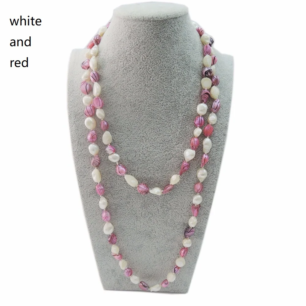 Бесплатная доставка 100% натуральный пресноводный жемчуг длинное ожерелье-120 см в