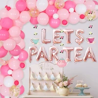 tea party decorations lets par tea balloon garland kit hanging garland tea banner for girls birthday baby shower party supplies