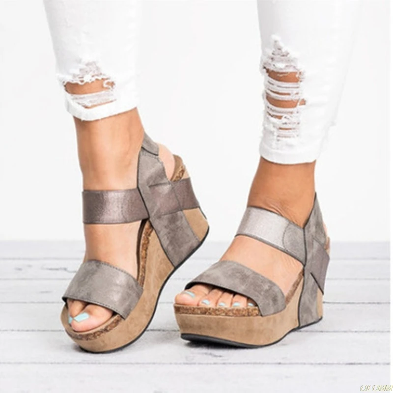 

2020 Fashion Summer Platform Sandals Women Sandal Wedges Shoes Casual Woman Peep Toe Black Platform Sandals