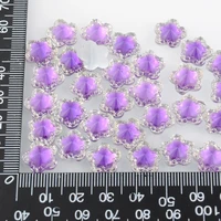 boliao no hole glue 40pcs 1212mm 0 470 47in flower shape purple resin rhinestone flatback clothescraftwedding decoration